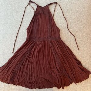 Free People Burgundy Mini Dress